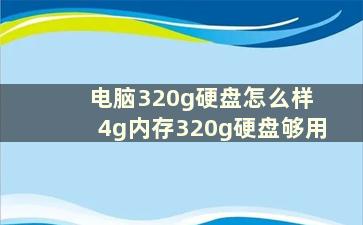 电脑320g硬盘怎么样 4g内存320g硬盘够用